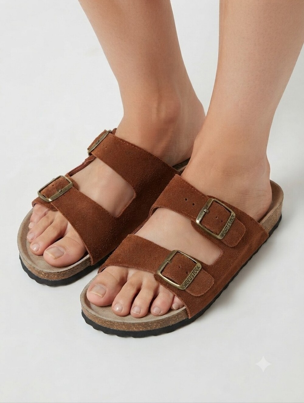 NWT Woodstock Bert Sandal Adjustable Leather Double Straps Men 8, Women 10 Brown